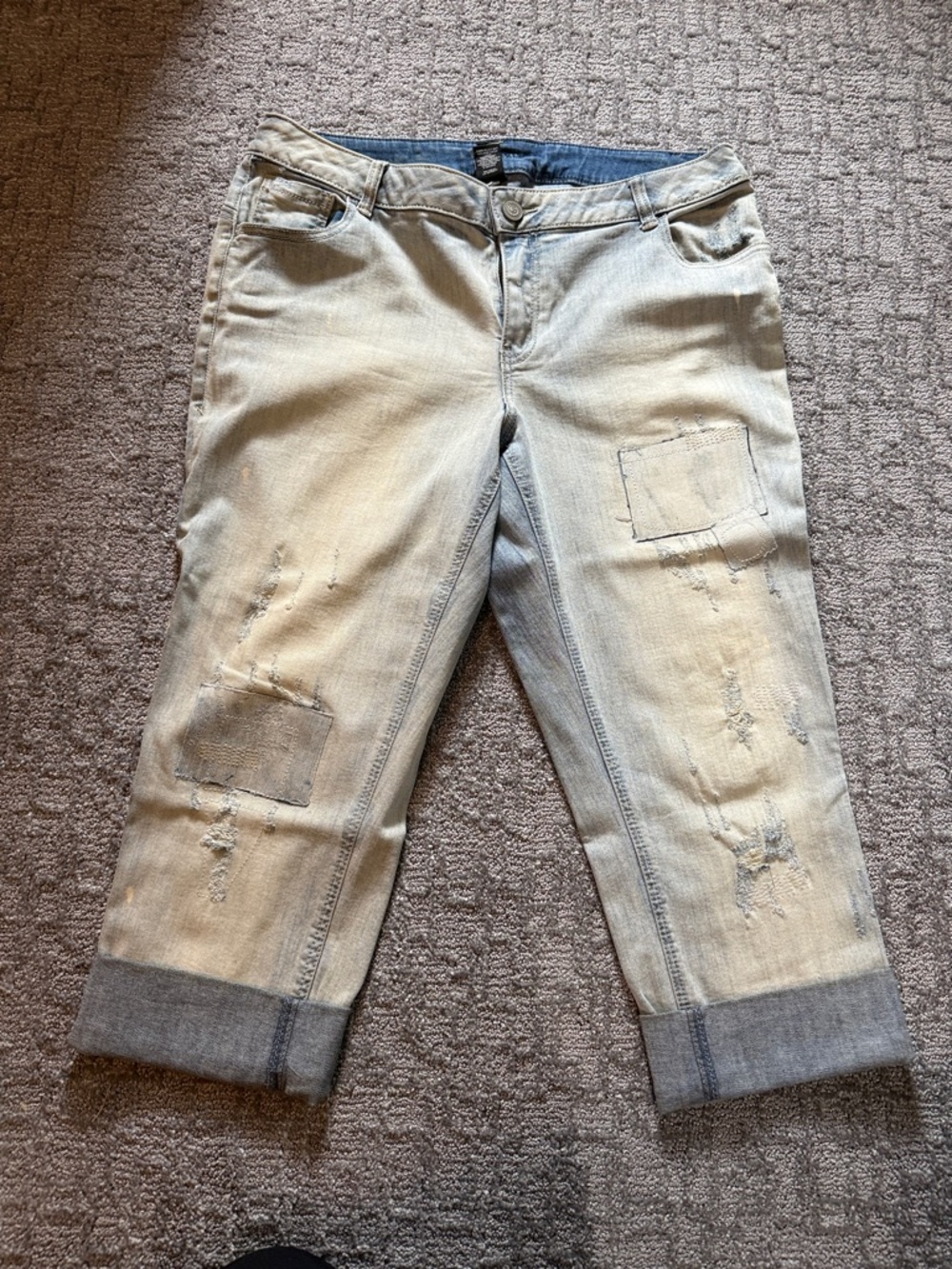 Lane Bryant Light Blue Distressed Cropped Jeans